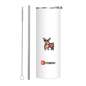 Pixel Animal Theme 20oz Stainless Steel Tumbler - Deer