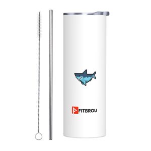 Pixel Animal Theme 20oz Stainless Steel Tumbler - Shark