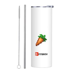 Pixel Fruit Theme 20oz Stainless Steel Tumbler - Carrot